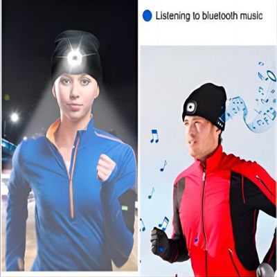 Sombrero unisex de Bluetooth de la linterna con el sombrero inalámbrico ligero de la música de los auriculares