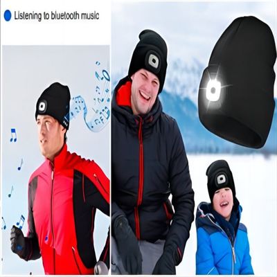 Sombrero unisex de Bluetooth de la linterna con el sombrero inalámbrico ligero de la música de los auriculares