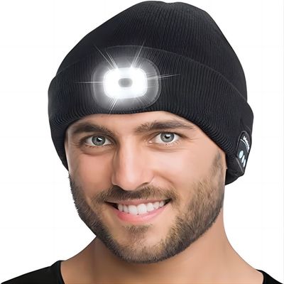 Sombrero unisex de Bluetooth de la linterna con el sombrero inalámbrico ligero de la música de los auriculares