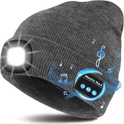 Sombrero ireless gris de las auriculares libre sus manos a los Callings del teléfono del aparato de lectura de la música