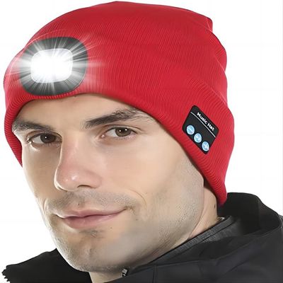 Sombrero de Bluetooth LED del aparato de lectura de la música de las llamadas de teléfonos con la luz de 4 LED para caminar de la noche