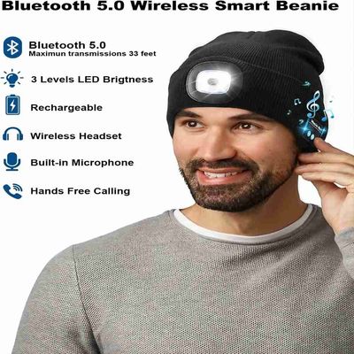 Sombrero inalámbrico de los auriculares de Bluetooth de los auriculares con los regalos de la Navidad de las luces
