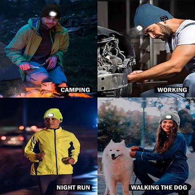Sombrero inalámbrico de los auriculares de Bluetooth con Bluetooth ligero Beanie Night Biking
