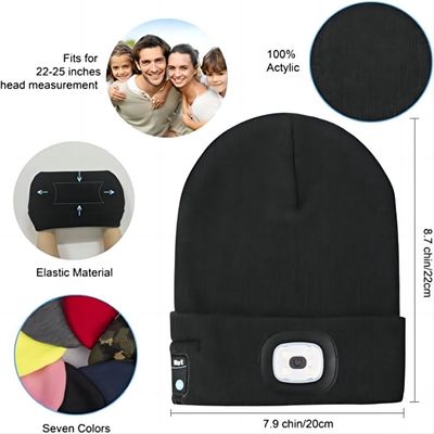 Las manos unisex del LED Beanie With Light USB Rechargable liberan el casquillo del faro de 4 LED