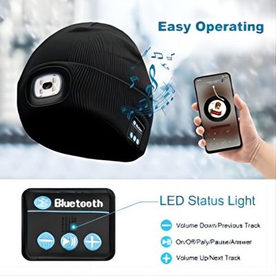 El faro del LED Bluetooth Beanie With, USB unisex Rechargable da a mujeres libres de las linternas hombres los regalos para el papá él marido