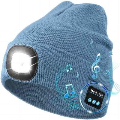 Sombrero inalámbrico de los auriculares de Bluetooth de los auriculares de los deportes al aire libre con la antorcha