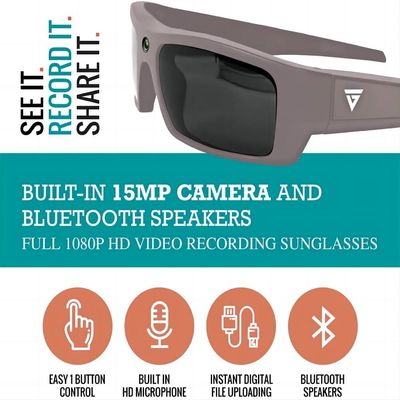 Gafas de sol video de Bluetooth de la grabación de vídeo