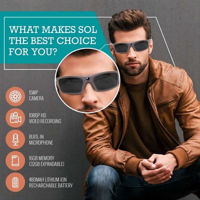 Gafas de sol video de Bluetooth de la grabación de vídeo