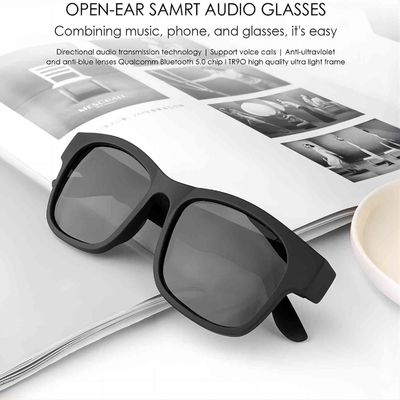 Lente ULTRAVIOLETA anti negra del control de volumen de las gafas de sol de Bluetooth de los auriculares abiertos del oído
